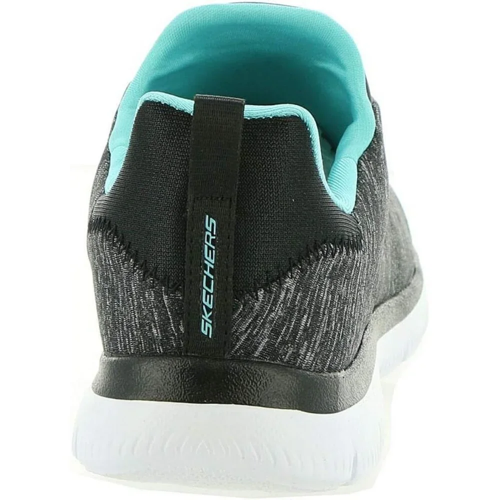 Women's Black/Light Blue 100% Synthetic Summits Quick Getaway Sneakers - Picture 8 of 9